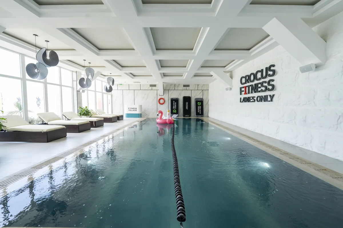 The indoor pool at the Fitness Village complex
